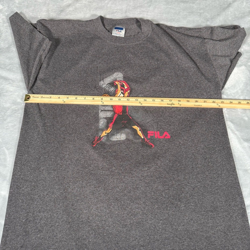 Vintage FILA Streetball Basketball T Shirt Mens L Oversized Fit Gray Y2K - Picture 5 of 6